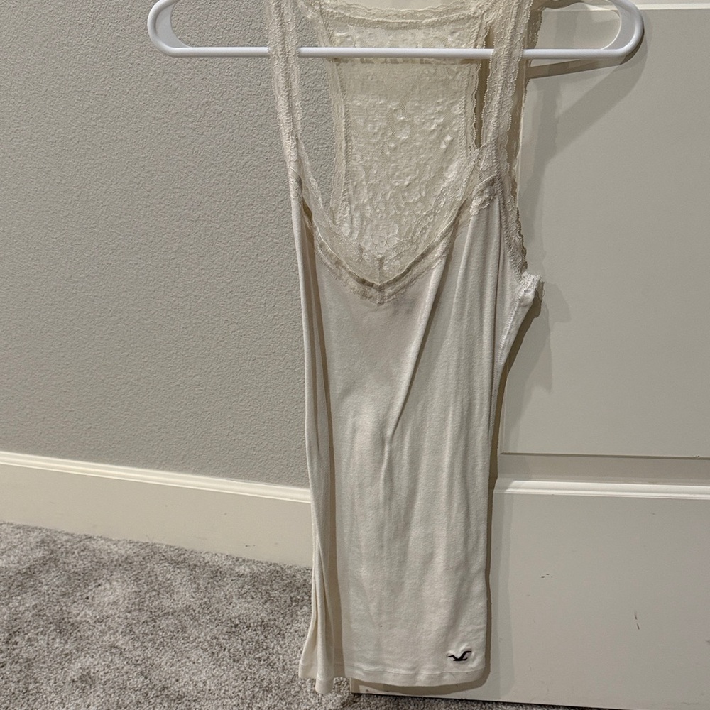 Hollister Lace Trim Cream Cami